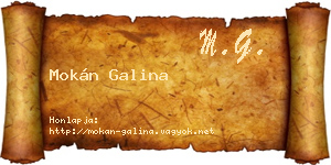 Mokán Galina névjegykártya